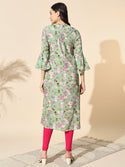 Floral Print Viscose Kurta- #KU035