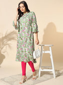 Floral Print Viscose Kurta- #KU035