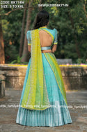 Embroidered Organza Lehenga With Blouse And Dupatta-ISKWLH2005BK774N