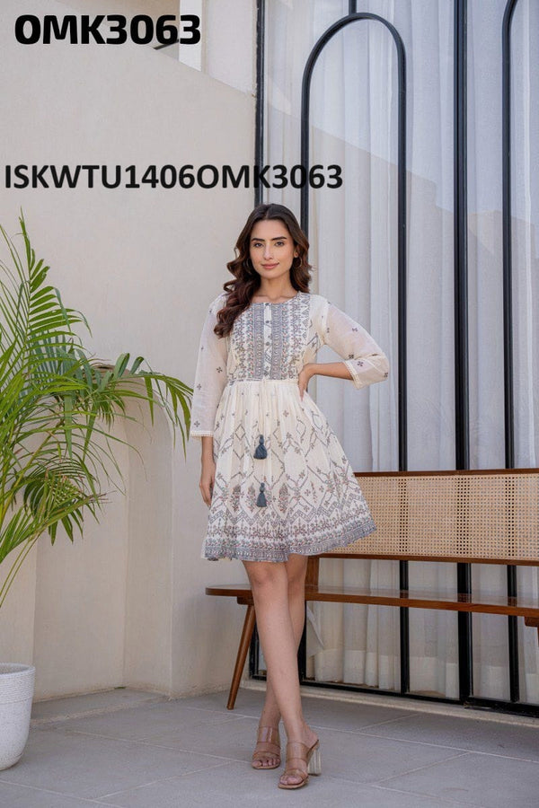 Digital Printed Cotton Tunic-ISKWTU1406OMK3063