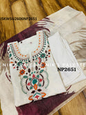 Tissue Silk Kurti With Shantoon Pant And Zari Weaving Handloom Silk Dupatta-ISKWSU2606NP2651