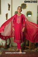 Embroidered Rayon Schiffli Kurti With Pant And Dupatta-ISKWSU1907OMK3160