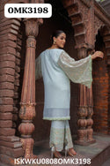 Embroidered Georgette Kurti With Palazzo-ISKWKU0808OMK3198