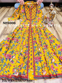 Kalamkari Block Printed Cotton Front Slit Anarkali Kurti With Dupatta-ISKWKU2708NP3006