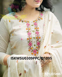 Malmal Cotton Anarkali Kurti With Cotton Pant And Embroidered Dupatta-ISKWSU0309PPC/D1095