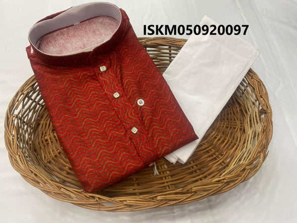 Printed Imported Men's Kurta With Pant-ISKM050920097