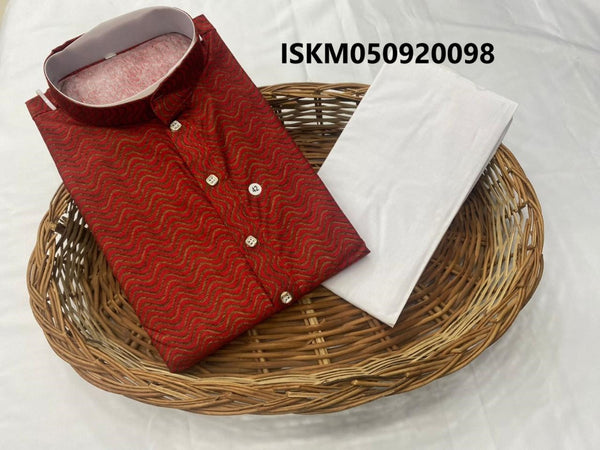 Printed Imported Men's Kurta With Pant-ISKM050920098