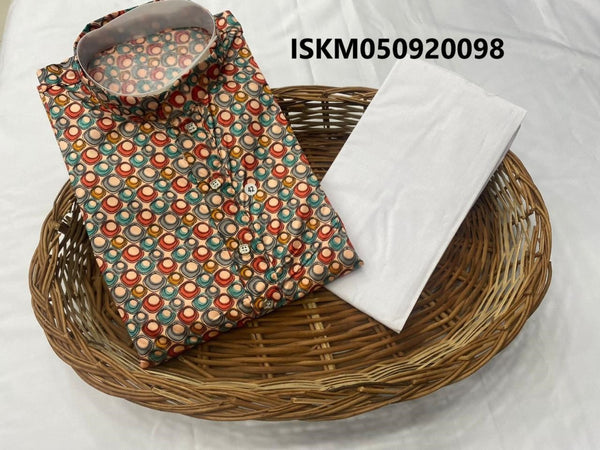 Printed Imported Men's Kurta With Pant-ISKM050920098