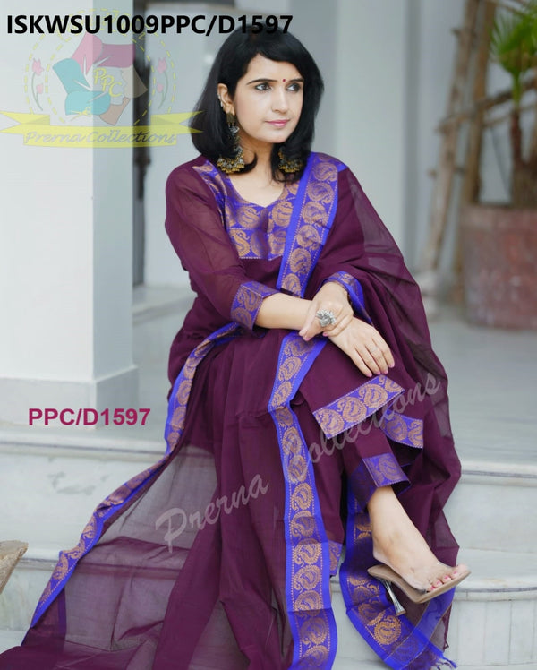 Cotton Silk Kanchi Kurti With Pant And Kanchi Cotton Dupatta-ISKWSU1009PPC/D1597