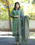 Khadi Kurti With Pant And Digital Printed Khadi Silk Dupatta-ISKWSU1009PPC/D1433