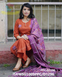 Handloom Khadi Cotton Kurti With Khadi Cotton Pant And Kantha Printed Silk Dupatta-ISKWSU1009PPC/D1296