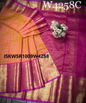 Handloom Silk Saree With Contrast Blouse-ISKWSR1009W4258