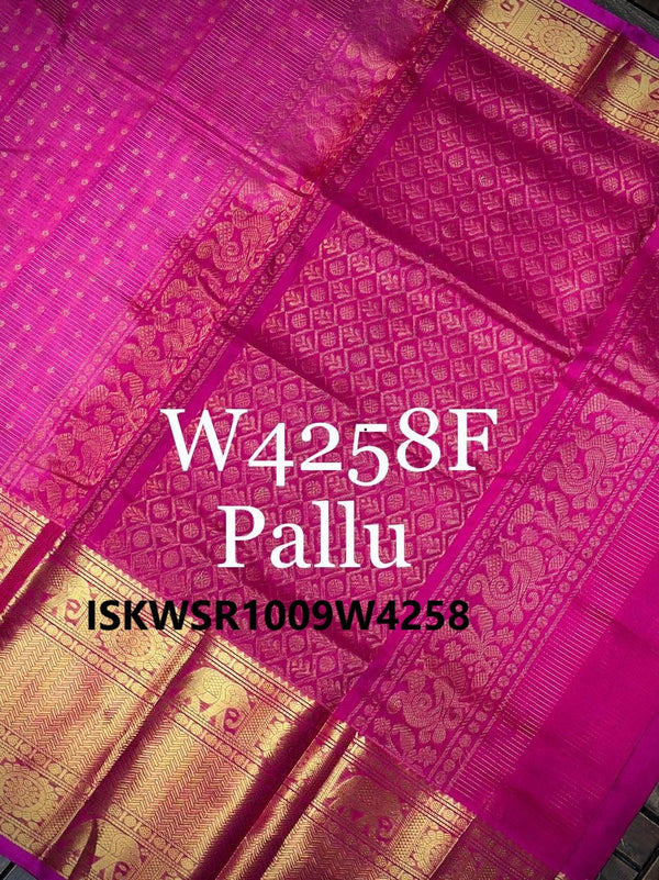 Handloom Silk Saree With Contrast Blouse-ISKWSR1009W4258