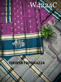 Handloom Kanchi Silk Saree With Contrast Blouse-ISKWSR1009W4224