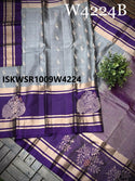 Handloom Kanchi Silk Saree With Contrast Blouse-ISKWSR1009W4224