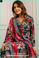 Digital Printed Modal Maslin Kurti With Pant And Maslin Silk Dupatta-ISKWSU1609ND2447