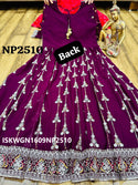 Embroidered Georgette Gown With Dupatta-ISKWGN1609NP2510