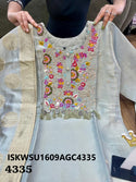 Embroidered Dola Silk Kurti With Pant And Banarasi Silk Dupatta-ISKWSU1609AGC4335