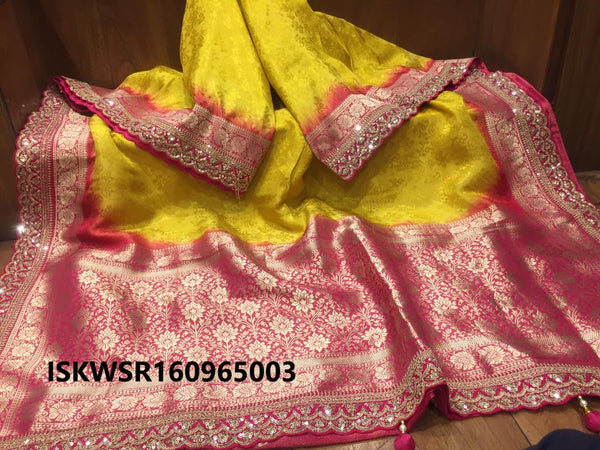 Zari Weaved Tissue Silk Saree With Blouse-ISKWSR160965003