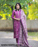 Handloom Cotton Kurti With Pant And Digital Printed Khadi Silk Dupatta-ISKWSU1809PPC/D1638