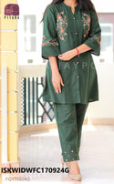 Embroidered Linen Cotton Co-Ord Set-ISKWIDWFC170924G