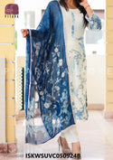 Digital Printed Maslin Kurti With Silk Pant And Organza Dupatta-ISKWSUVC050924B