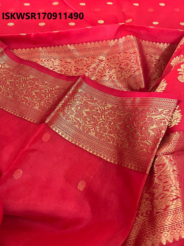 Handloom Chanderi Silk Saree With Blouse-ISKWSR170911490