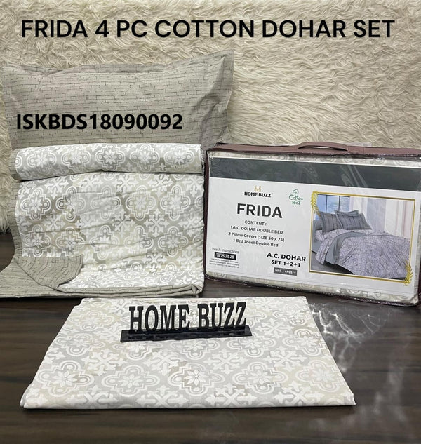 Cotton Bedsheet With Pillow Cover And Coordinate Dohar-ISKBDS18090092