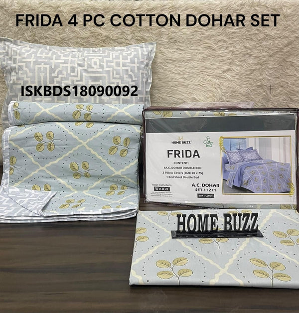 Cotton Bedsheet With Pillow Cover And Coordinate Dohar-ISKBDS18090092