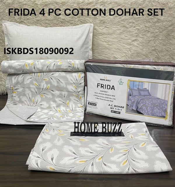 Cotton Bedsheet With Pillow Cover And Coordinate Dohar-ISKBDS18090092