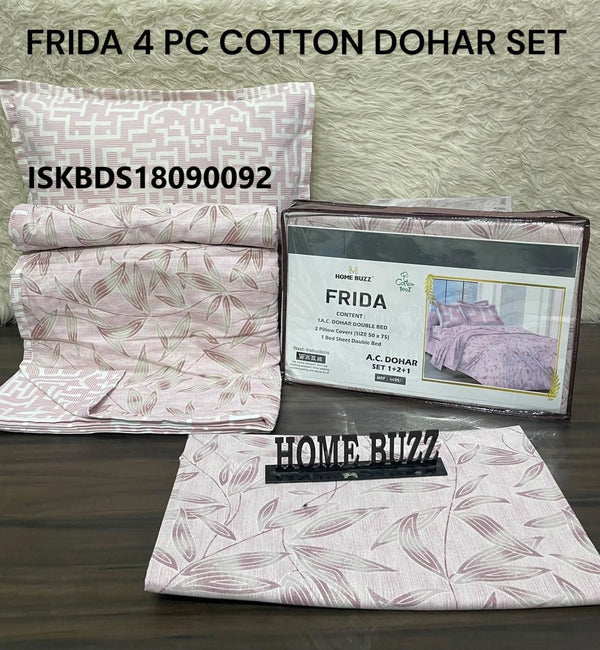 Cotton Bedsheet With Pillow Cover And Coordinate Dohar-ISKBDS18090092