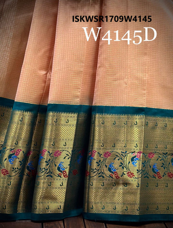 Gadwal Silk Saree With Contrast Blouse-ISKWSR1709W4145