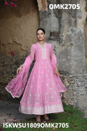 Embroidered Organza Anarkali Kurti With Pant And Embroidered Dupatta-ISKWSU1809OMK2705