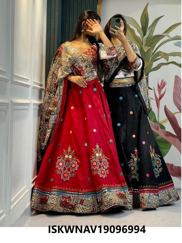 Embroidered Rayon Lehenga With Blouse And Dupatta-ISKWNAV19096994