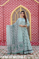 Bagru Hand Block Printed Cotton Lehenga With Blouse And Malmal Dupatta-ISKWLH190918553