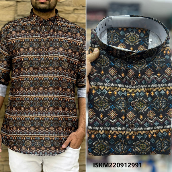 Printed Cotton Shirt-ISKM220912991