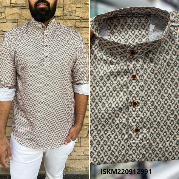 Printed Cotton Shirt-ISKM220912991