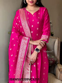 Banarasi Weaved Kurti With Silk Pant And Self Zari Weaved Dupatta-ISKWSU2209VC3251