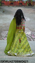 Hand Block Bandhani Printed Cotton Lehenga With Blouse And Dupatta-ISKWLH2709WO621