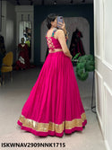 Sequined Rayon Lehenga With Viscose Jacquard Silk Blouse-ISKWNAV2909NNK1715