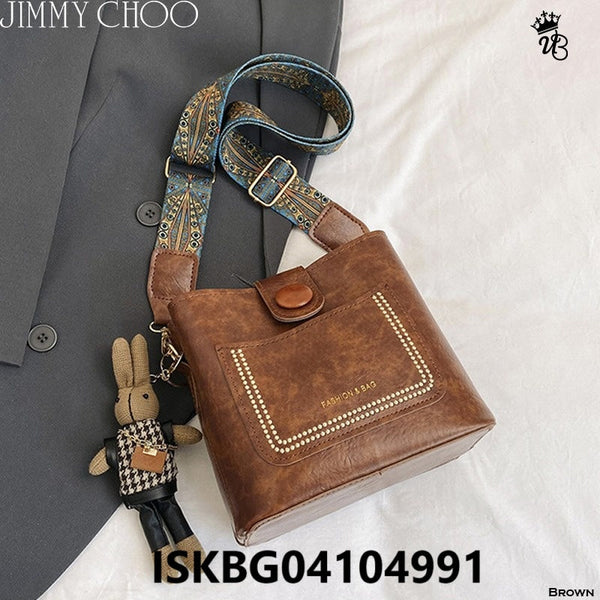 Imported Crossbody Sling Bag With Teddy Keychain-ISKBG04104991