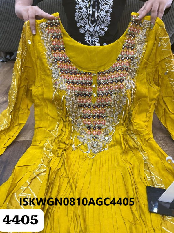 Embroidered Maslin Silk Gown-ISKWGN0810AGC4405