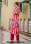 Digital Printed Crepe A-Line Kurti With Pant-ISKWKU0810ND3195