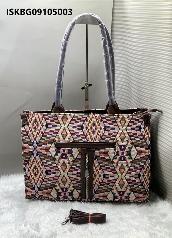 Jacquard Shoulder Handbag-ISKBG09105003