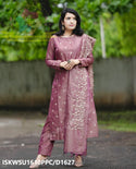 Embroidered Cotton Silk Kurti With Pant And Dupatta-ISKWSU1610PPC/D1627