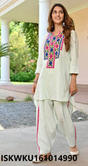 Embroidered Cotton Kurti With Pant-ISKWKU161014990