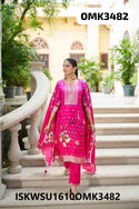 Digital Printed Silk Kurti With Shantoon Pant And Dupatta-ISKWSU1610OMK3482