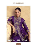 Embroidered Chinon Silk Kurti With Sharara And Net Dupatta-ISKWSH181010094