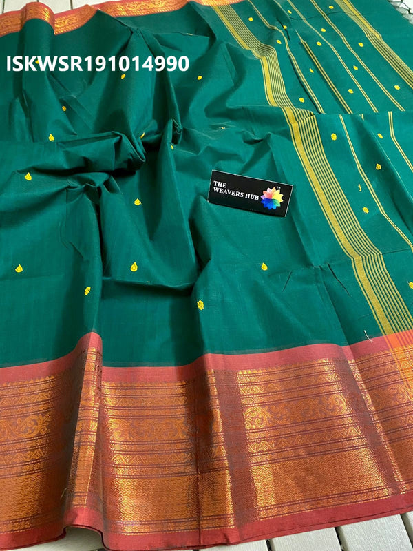 Handloom Cotton Saree With Blouse-ISKWSR191014990