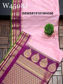 Handloom Gadwal Silk Saree With Contrast Blouse-ISKWSR19101W4508/W4510